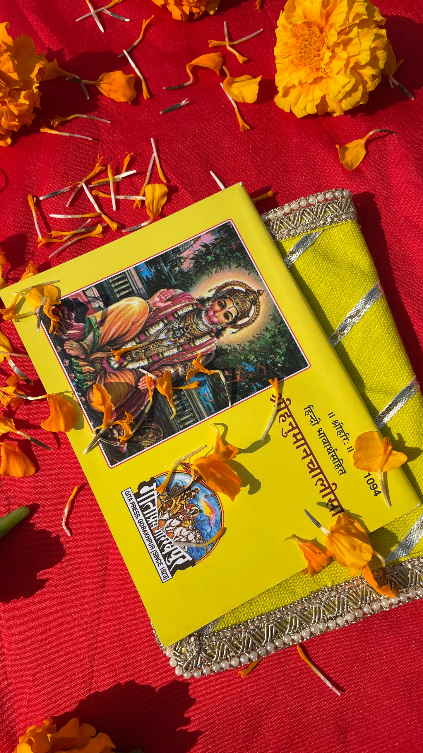Hanuman Chalisa Emblissed Fabric Cover