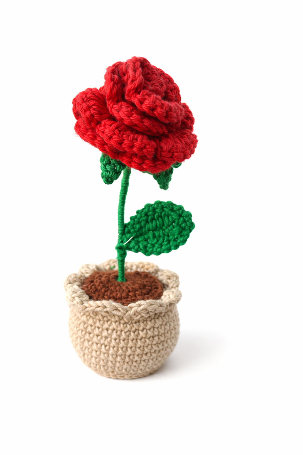 Handcrafted Crochet Rose Pot – Timeless Floral Décor gift