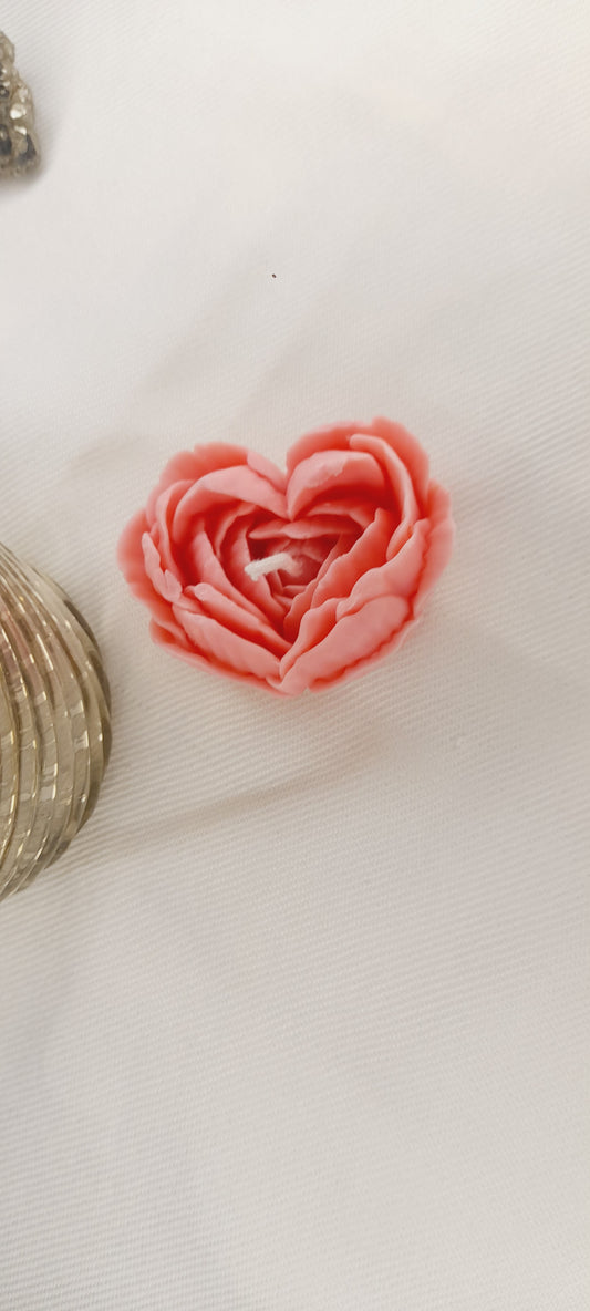 Handmade Pink Flower Heart Scented Candle