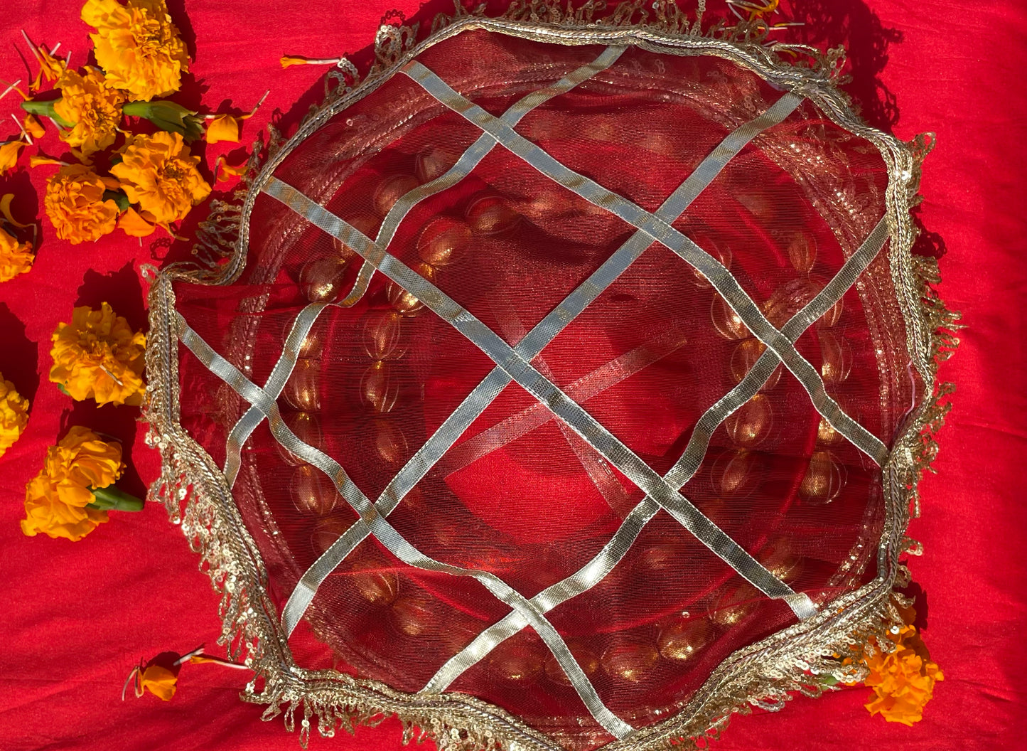 Karwa Chauth Thaali set 🌸 Handmade with Love With Cover