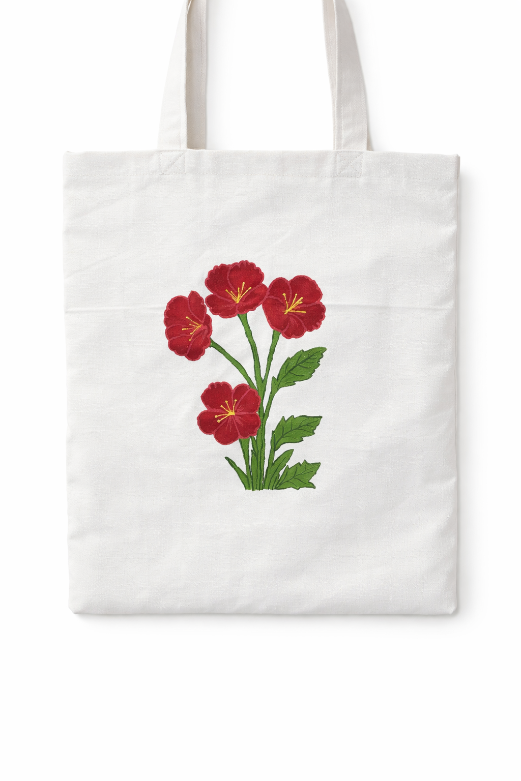 Hibiscus Hand-Painted Canvas Tote Bag Anupriya’s dedign